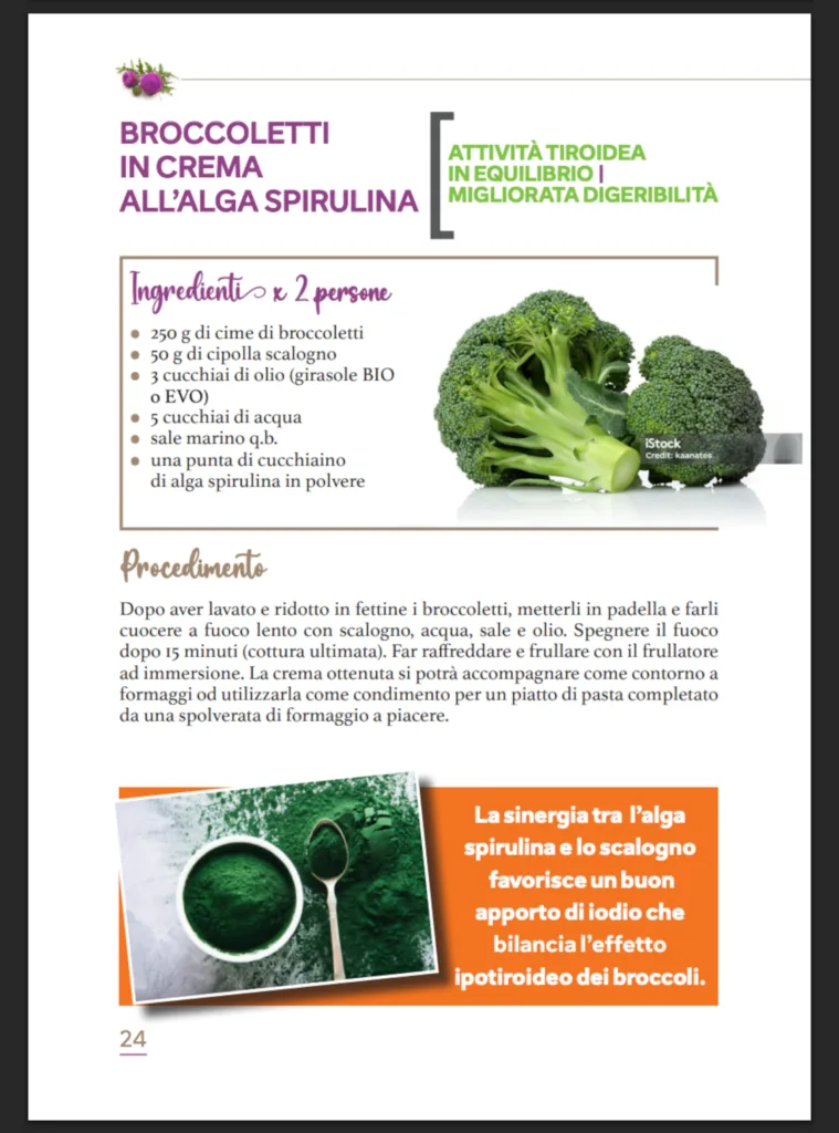 Broccoletti in crema all'alga spirulina